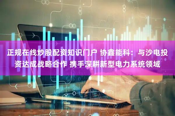 正规在线炒股配资知识门户 协鑫能科：与沙电投资达成战略合作 携手深耕新型电力系统领域